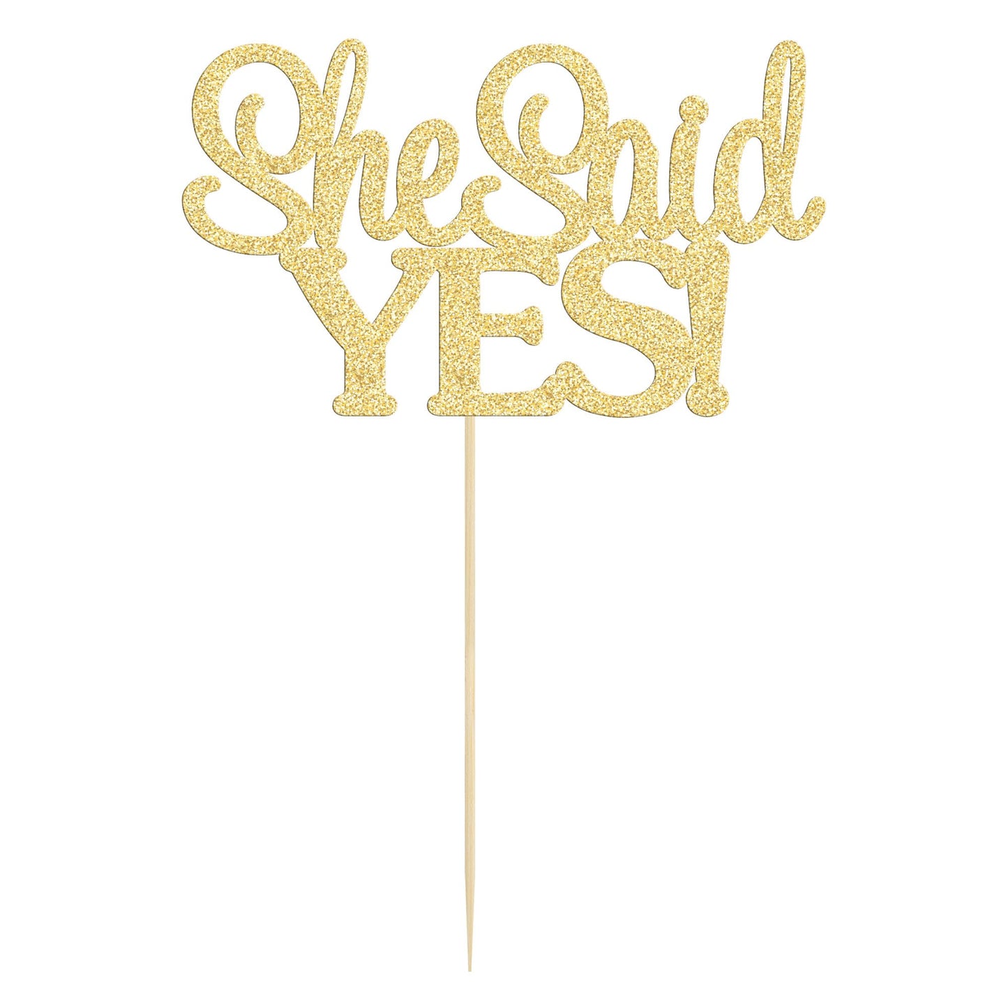 Gyufise 1Pcs Gold She Said Yes Cake Topper For Engagement Bridal Shower Wedding Shower Proposal Bachelorette Party Decorations S