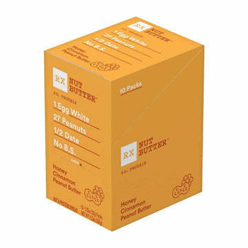 Rx Nut Butter Peanut Butter, Honey Cinnamon, Delicious Flavor, 11.3Oz Box (10 Count)
