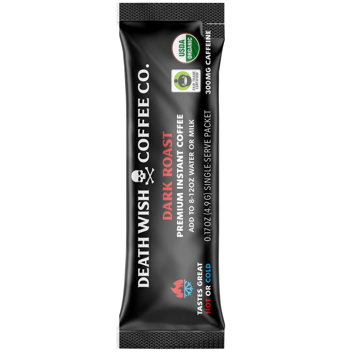 Death Wish Coffee Instant Dark Roast Coffee Packets  Bold & Intense Blend of Arabica & Robusta Beans  USDA Organic  64 Count