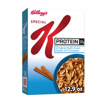 Kelloggs Special K Protein Breakfast Cereal, Protein Cereal, Family Breakfast, Original Multi-Grain Touch of Cinnamon, 12.9oz B