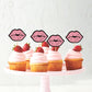 Cyodoos 24 Pcs Glitter Pink Lip Cupcake Toppers, Pink Glitter Girls Cupcake Toppers, Lip Cupcake Picks, Cake Topper For Wedding