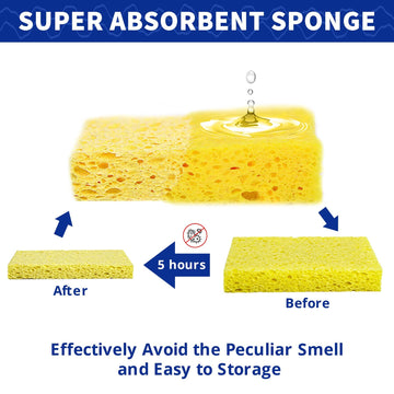 Celox 36 Pack Sponges Kitchen, Durable Natural Sponges For Dishes, Absorbent Cellulose Sponges Bulk For Cleaning Kitchen, Bathro