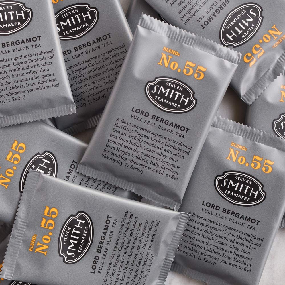 STEVEN SMITH TEAMAKER Earl Grey Black Tea - Lord Bergamot No. 55, 100 Sachets, Caffeinated, Sugar-Free, Sustainably Grown