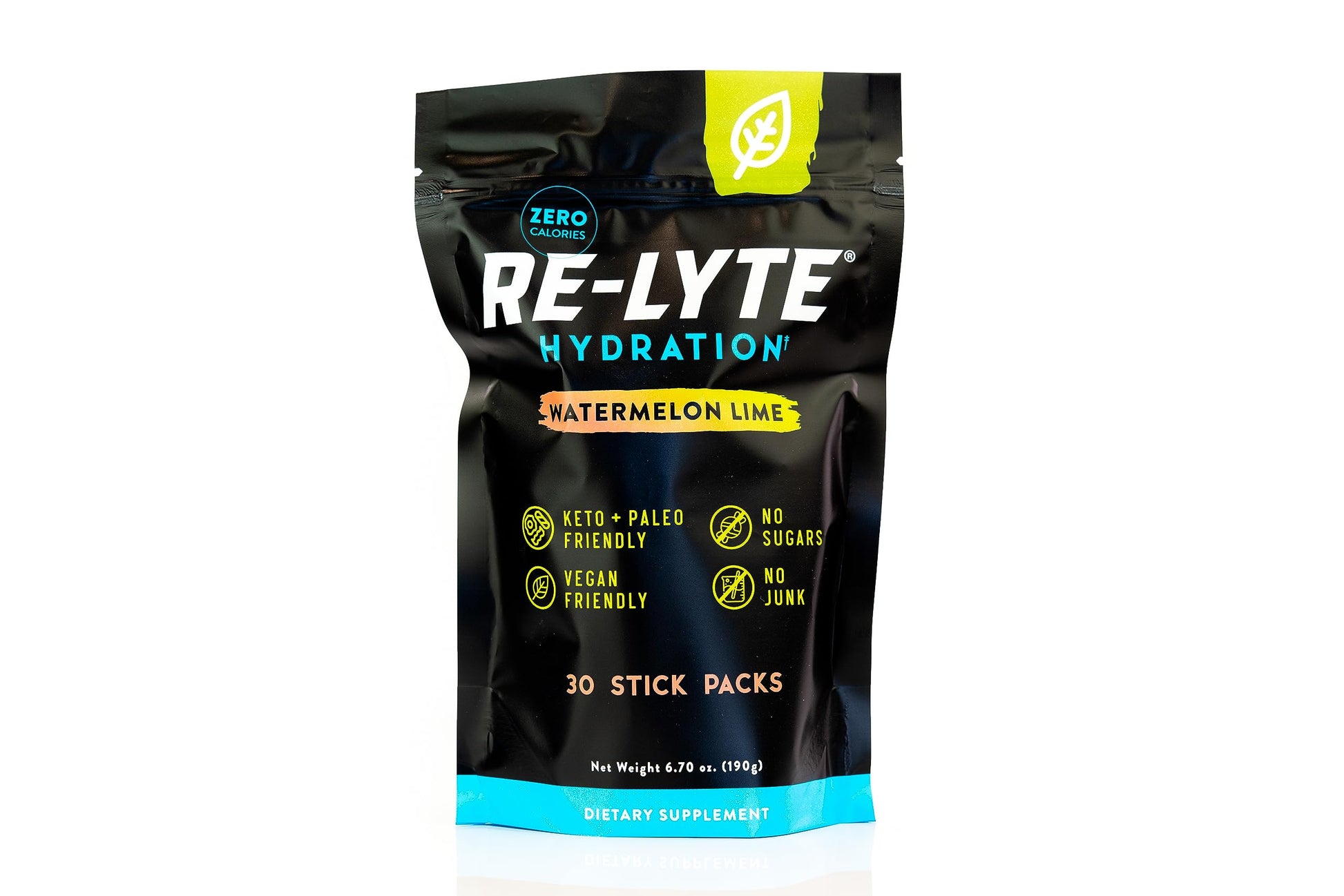 Redmond Re-Lyte Hydration Electrolyte Mix, Watermelon Lime (30 Stick Packs)