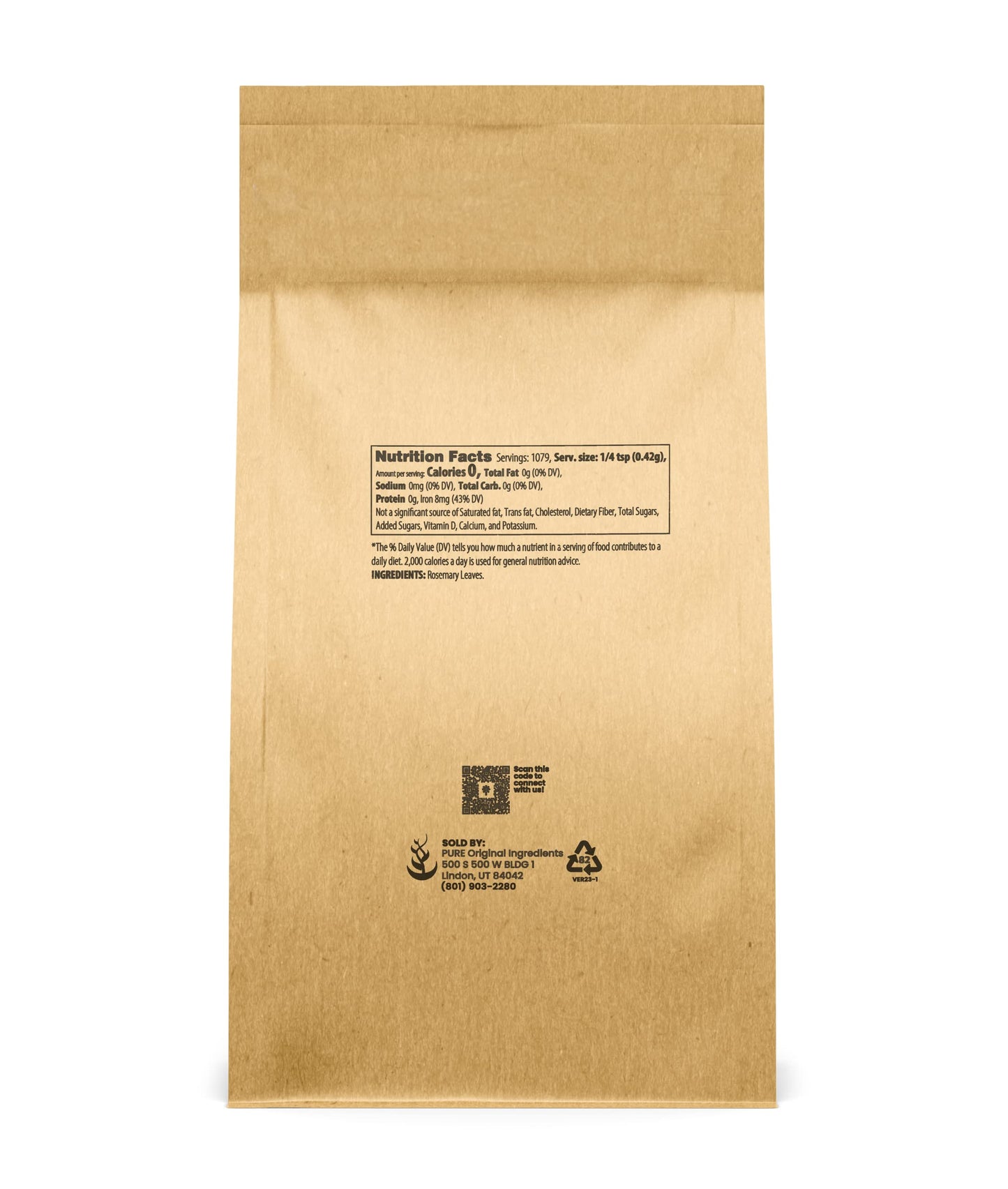 Pure Original Ingredients Rosemary Leaves (1Lb) Dried, Cut & Sifted Herb, Seasoning, Sauces & Soups