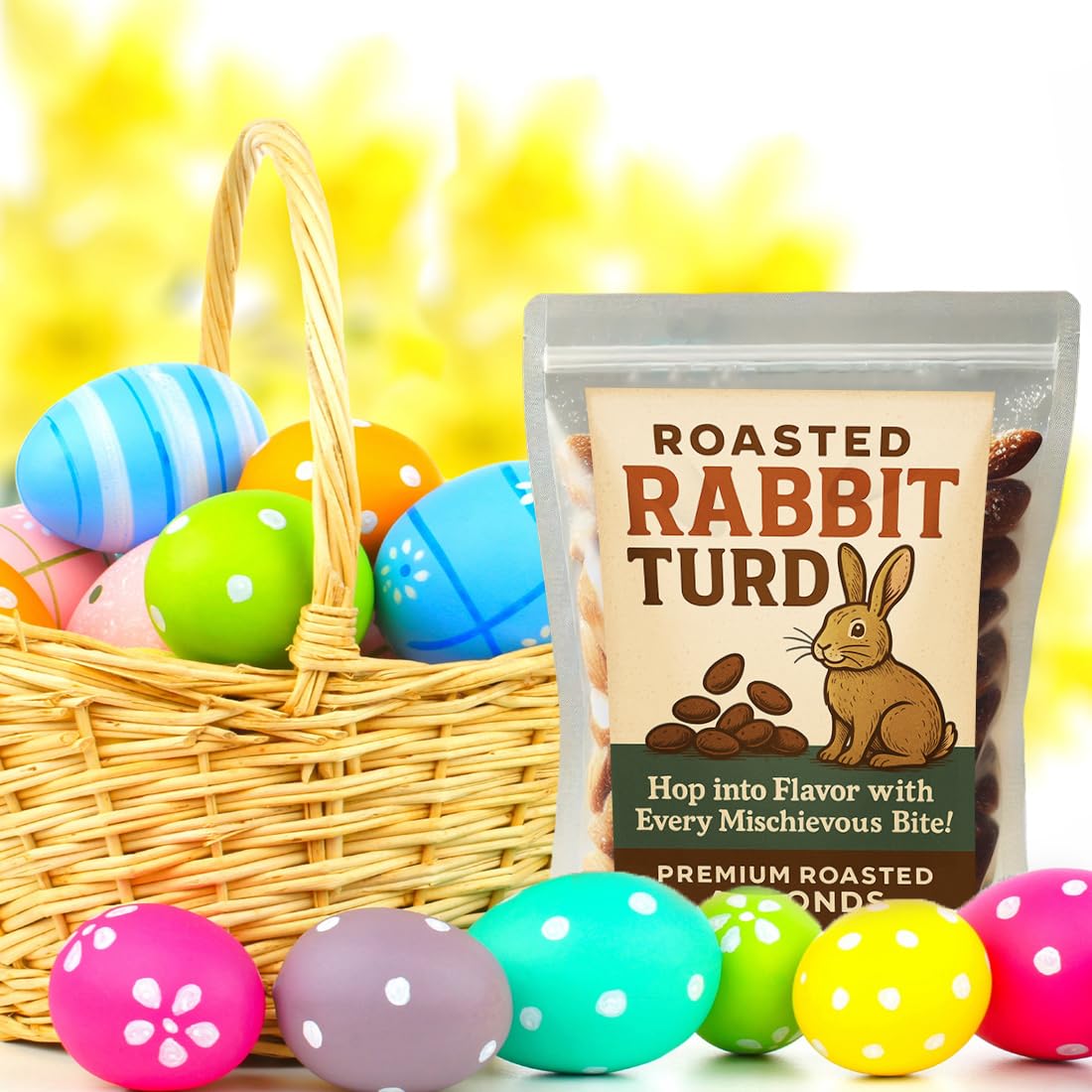 Roasted Rabbit Turds - Premium Roasted Almonds - Funny Easter Basket Gifts Ideas - Stuffer Treats For Baskets - Teens, Tweens, A