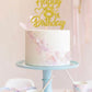 YCTHUNFISH Birthday Cake Topper, Gold Glitter Heart Star, 8th Birthday Decorations, Paper, 1 Pack