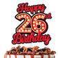 Happy 26th Birthday Cake Topper Fluorescent Flashing Night Out Hen Movie Nightclub Theme Decor Supplies Woman Man Happy Birthday