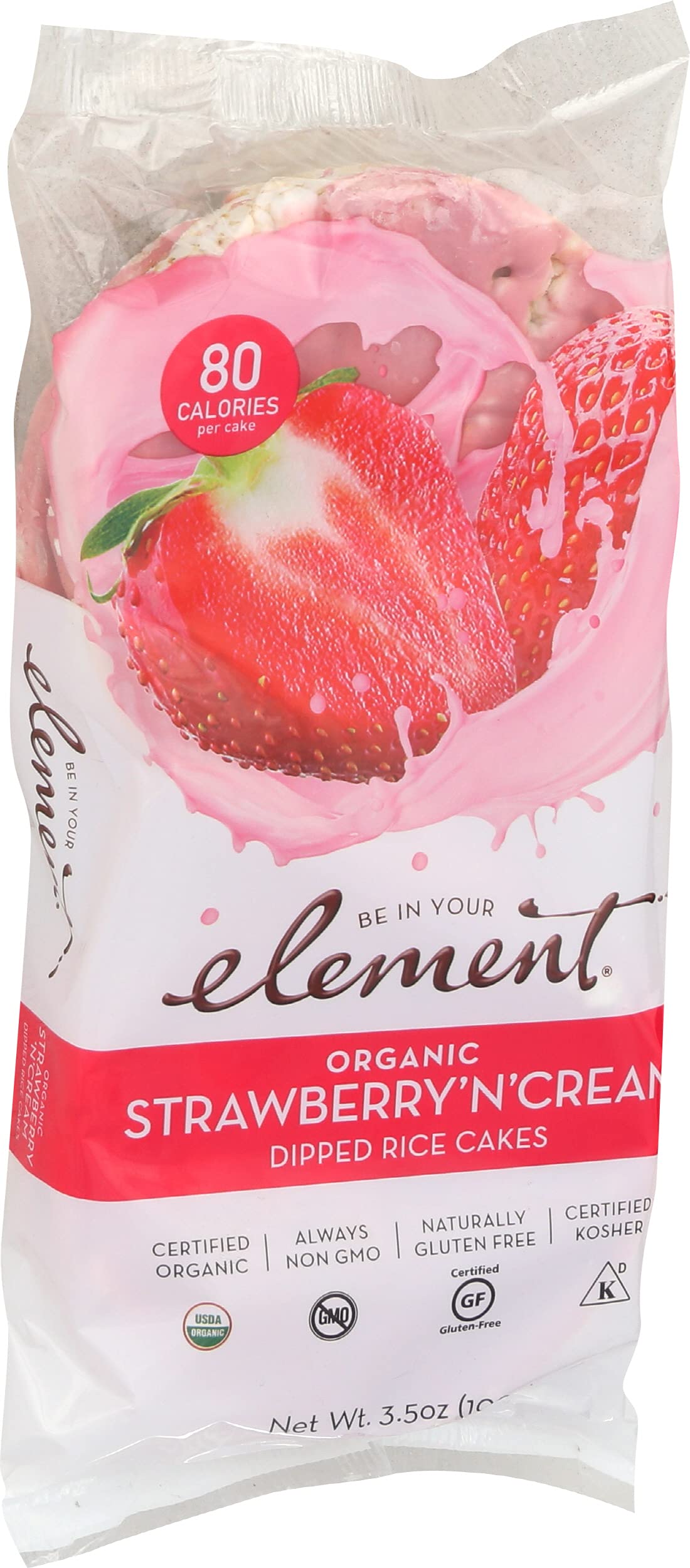 Element Snacks Organic Rice Cake Strawberry And Cream, 3.5 Oz