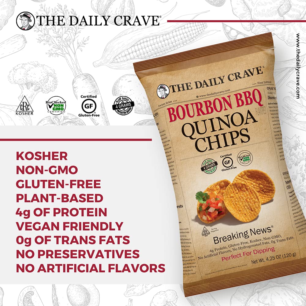 The Daily Crave Bourbon Bbq Quinoa Chips, Gluten Free, 4.25 Ounces (Pack Of 8)