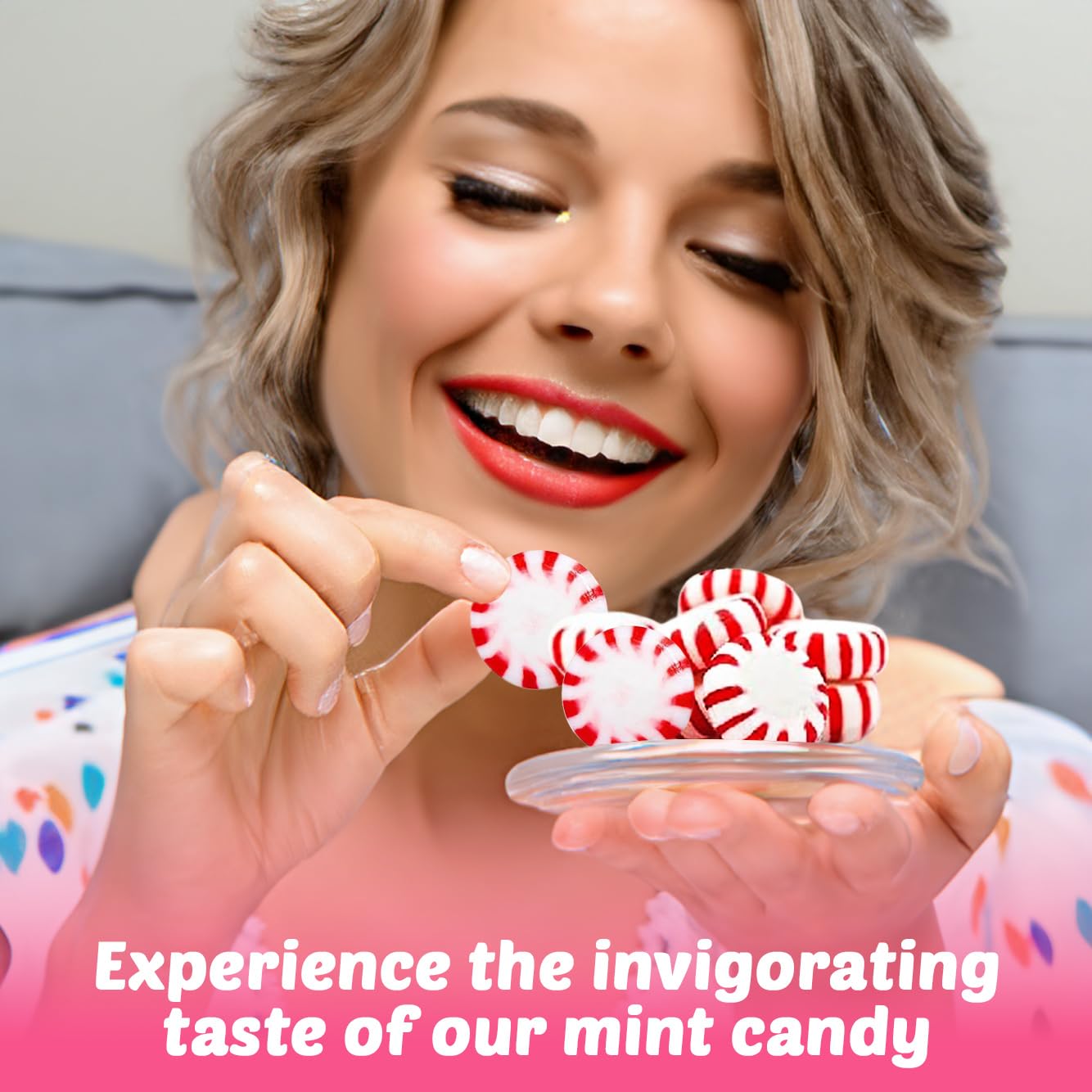 SUGADELIC Starlight Peppermints Hard Candy – 2 lb Bag, Approx. 180 Individually Wrapped Discs for Parties & Holiday