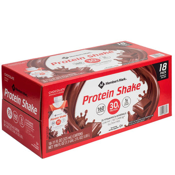 Members Mark High Protein Chocolate Shake (11 Fl. Oz., 18 Pk.) Net 198 Fl Oz,, 198 Oz ()