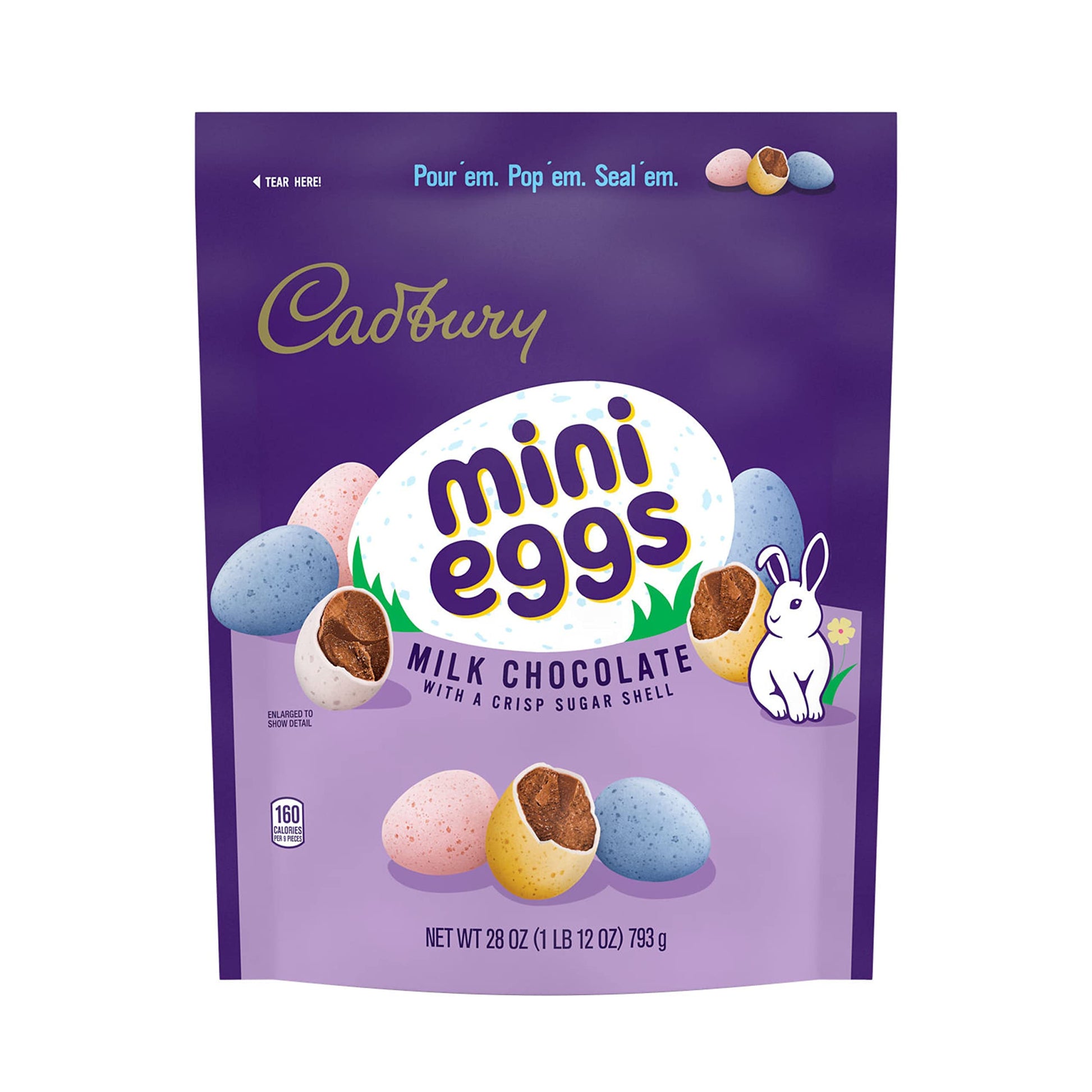 Cadbury Mini Eggs Milk Chocolate With A Crisp Sugar Shell Treats, Easter Candy, 28 Oz Resealable Bag