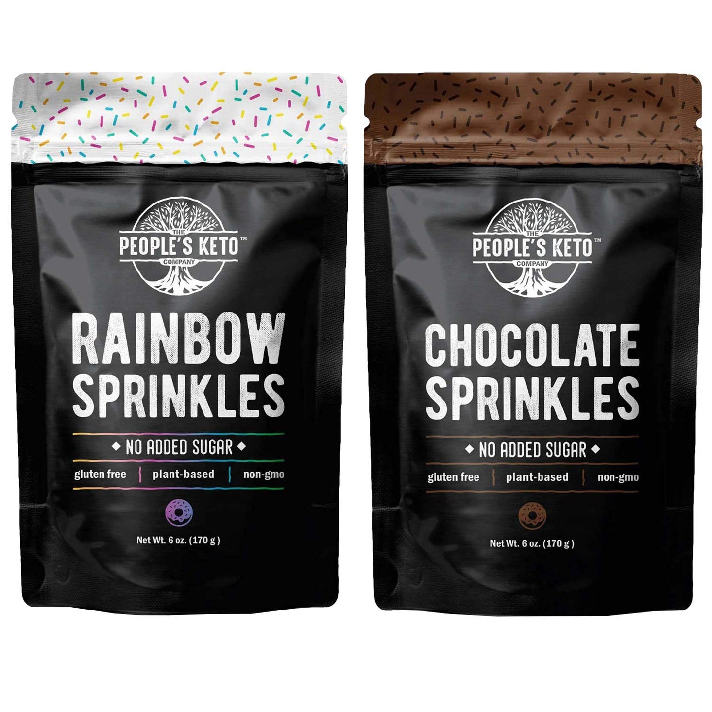 Keto Sprinkles, 6 Oz. Larger Value Size, Dye Free, Non-Gmo, Plant-Based, Vegan, Gluten Free, All Natural, No Artificial Coloring