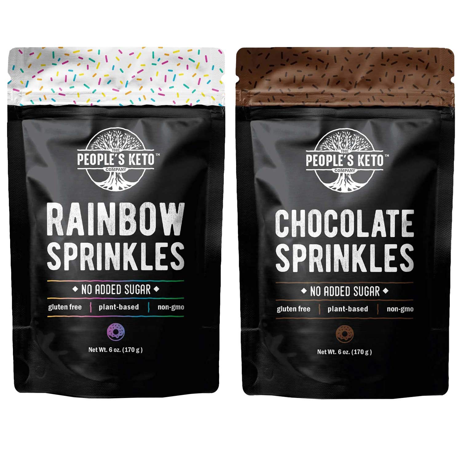 Keto Sprinkles, 6 Oz. Larger Value Size, Dye Free, Non-Gmo, Plant-Based, Vegan, Gluten Free, All Natural, No Artificial Coloring