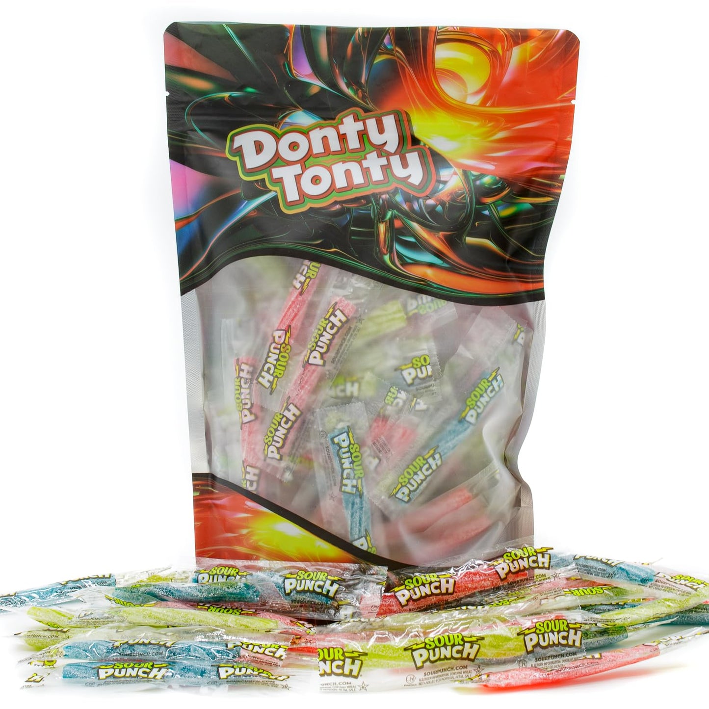 SOUR PUNCH TWISTS STRAWS 2 lb - Candy in Bulk Bag, Assorted, Fruit Flavored, Chewy Candies, Individually Wrapped, Kosher & Halal