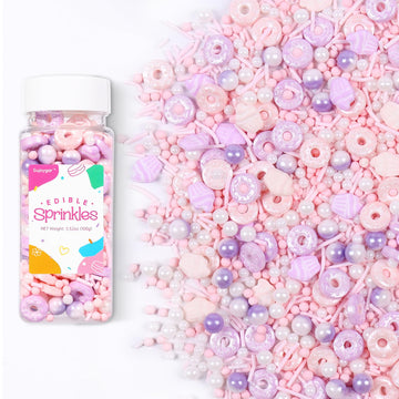 Donut Sprinkles Mix | Pink Purple Romantic | Sprinkles for Cake Decorating | Cupcake Toppers | Ice Cream | Cookie | Fancy Candy 