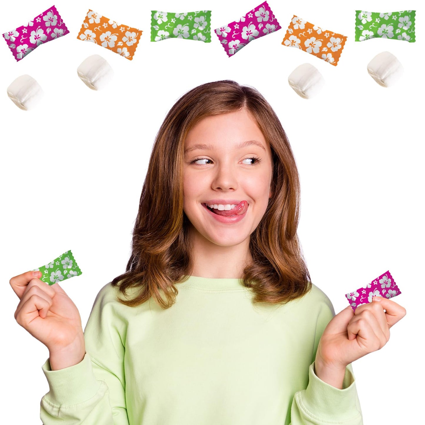 The Dreidel Company Luau Hibiscus Buttermints, Mint Candies, After Dinner Mints, Butter Mint Candy, Fat-Free, Individually Wrapp