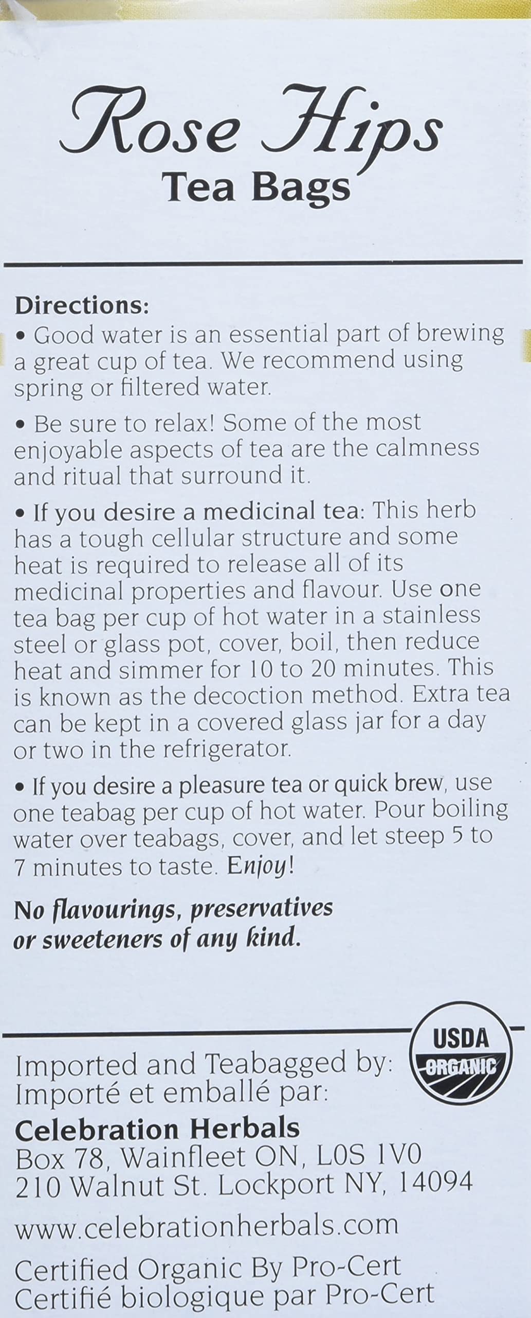 Celebration Herbals Rose Hips Tea Organic 24 Bag, 0.02 Pound