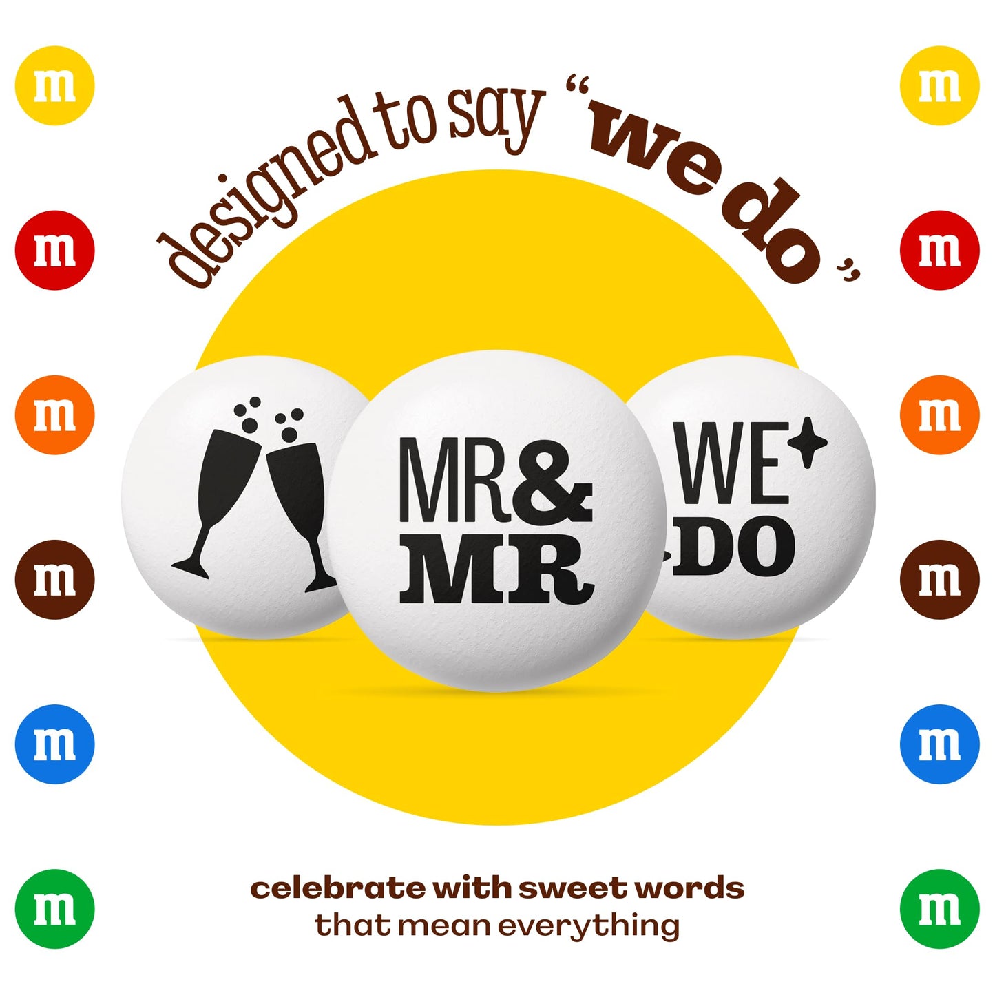 M&MS WORLD Mr. and Mr.  Milk Chocolate Candy  5 lbs Bulk Candy for Wedding Decorations  Unique Favors  or Cake Topper