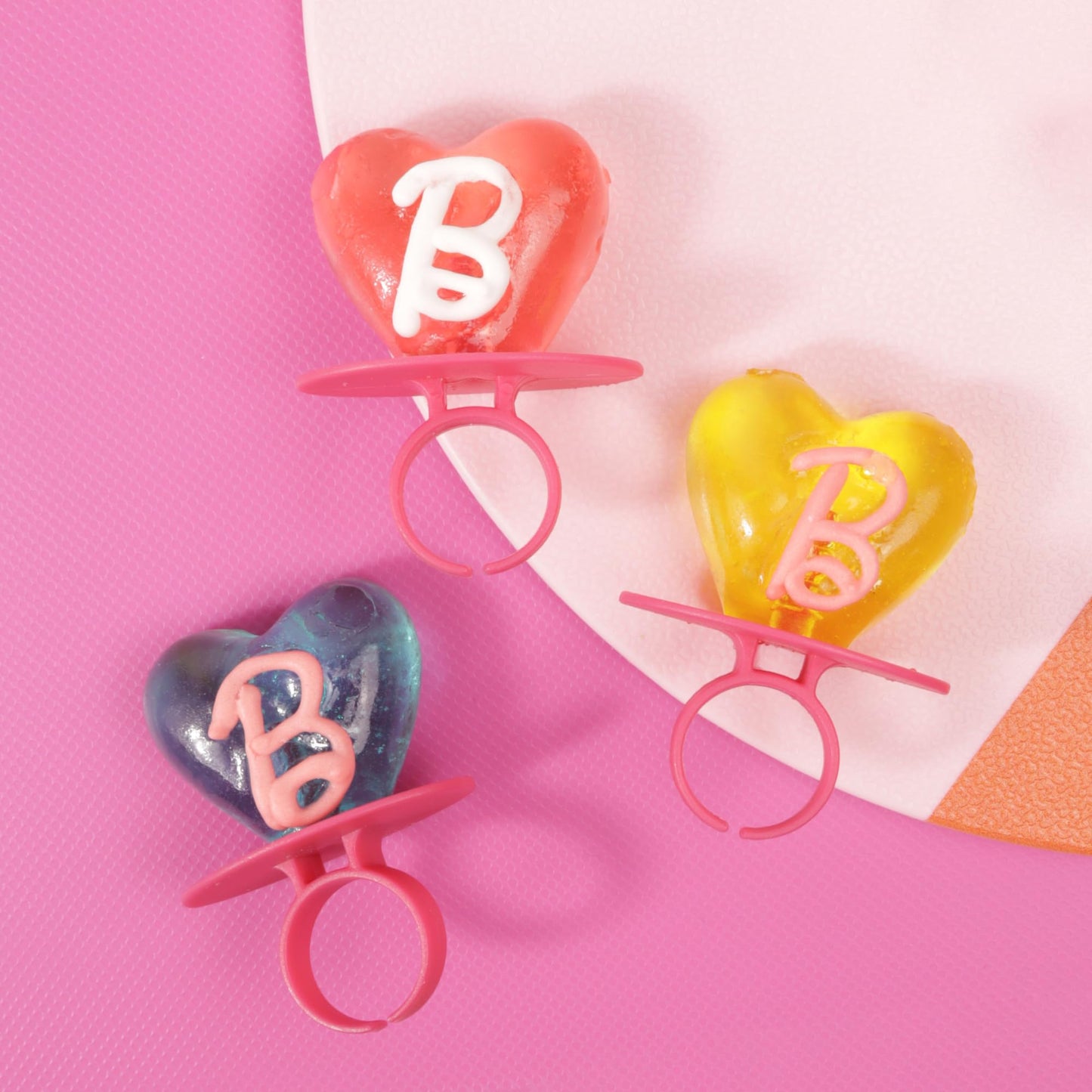 Imaginings 3 Barbie Party Favors, Individually Wrapped Lollipop Rings, Fruit Flavored Basket Filler Candy Suckers, Box Of 18