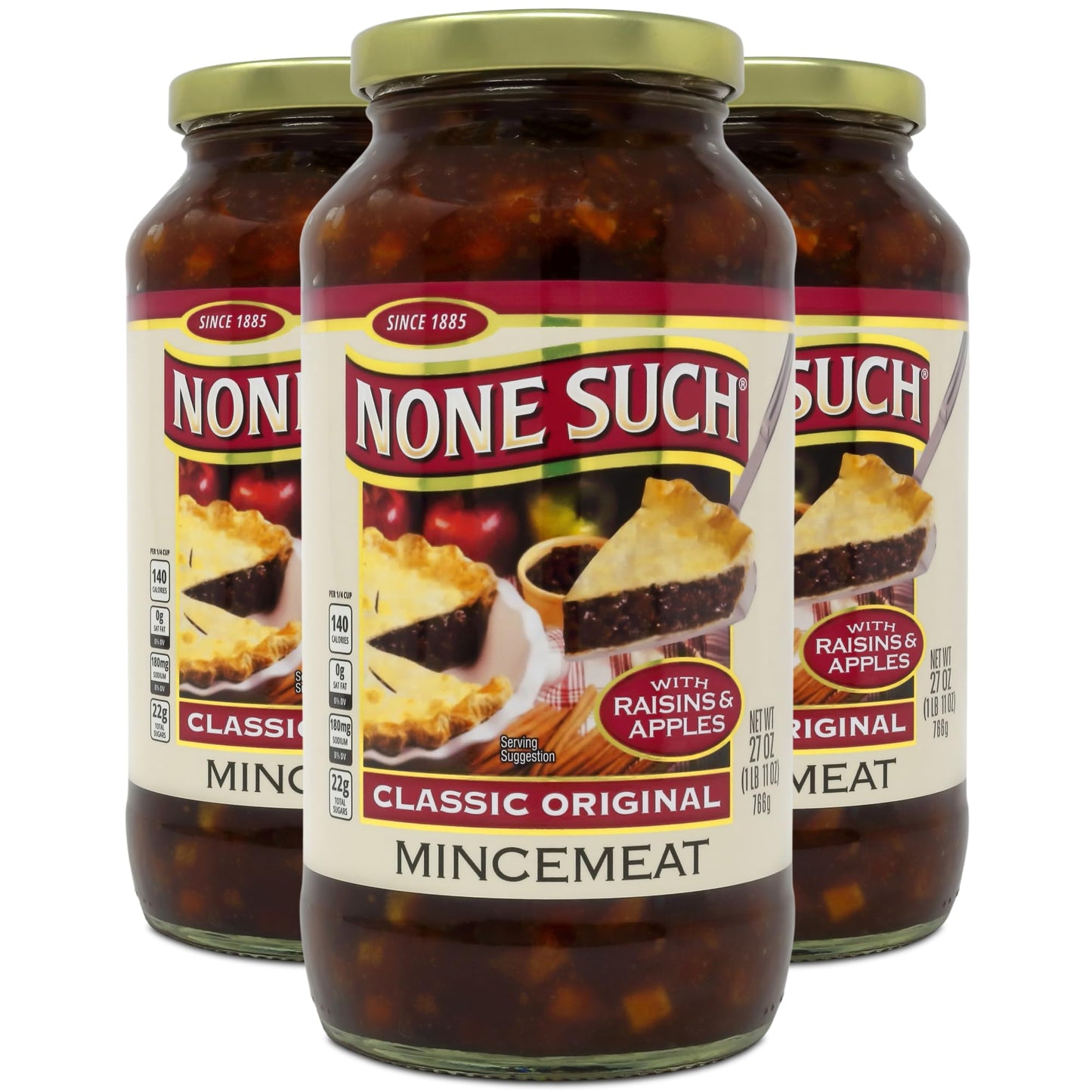 None Such Classic Original Mincemeat with Raisins and Apples, 27 Ounce (Pack of 3)