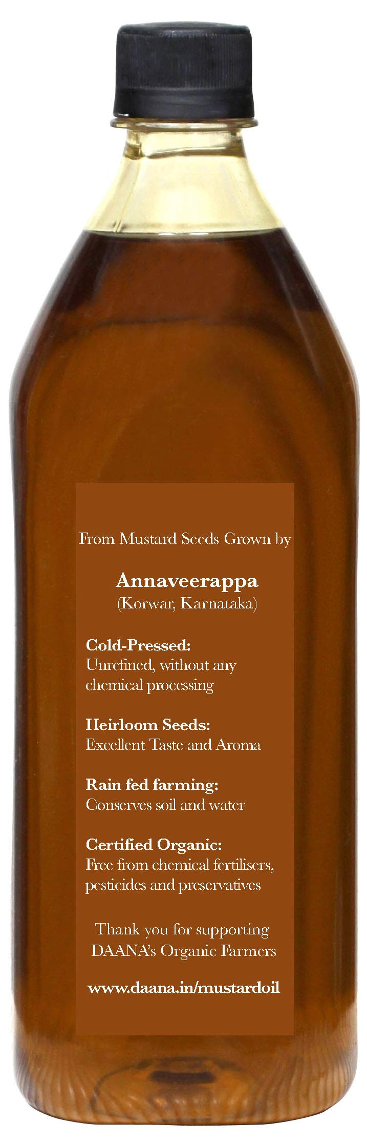 Daana Mustard Oil: Certified Usda Organic, Extra Virgin, Cold Pressed 34 Oz (Pack Of 1)