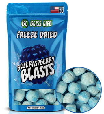 Bliss Life Blue Raspberry Blast Freeze Dried Berry Fruit Candy from TikTok, ASMR Crunchy Candy, Spicy Sweet and Sour Kids Snacks