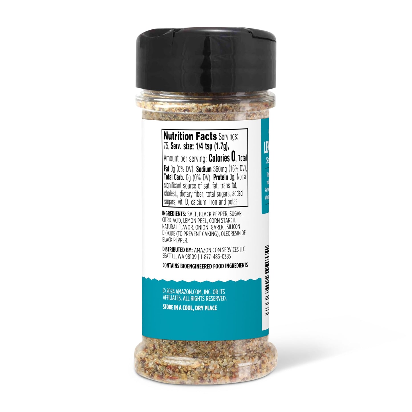 Happy Belly Lemon Pepper Seasoning Salt, 4.5 Ounce, Pack of 1