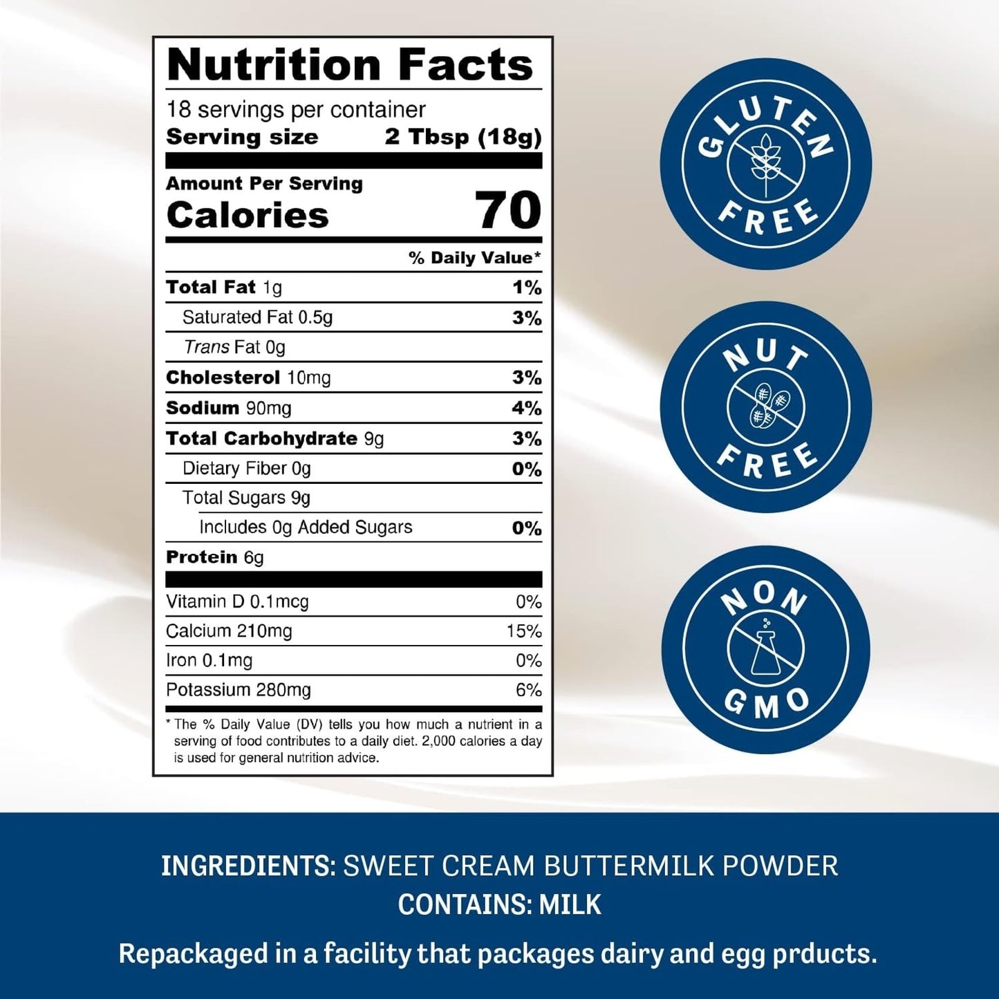 Judee's Buttermilk Powder - Gluten-Free Baking Mix - 11.25 oz - Perfect for Pancakes, Fried Chicken, and Cornbread