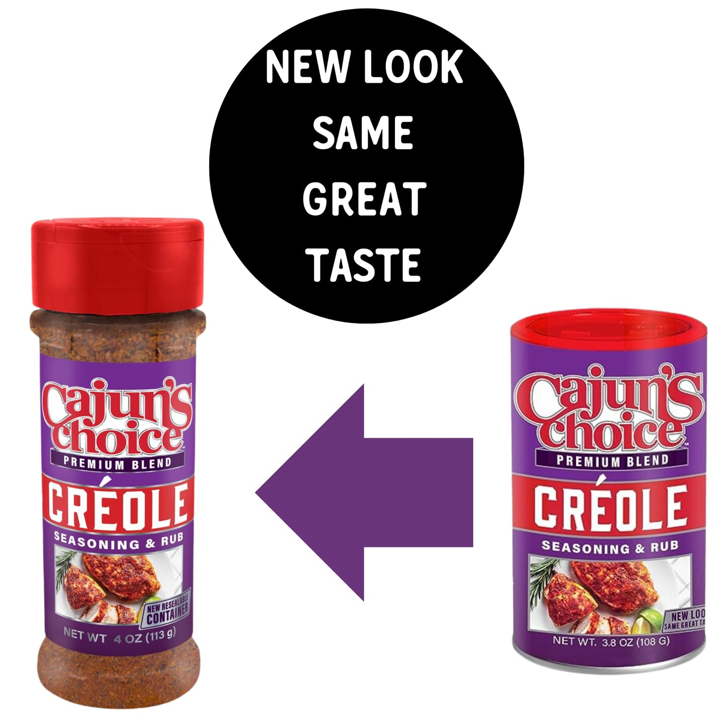 Cajuns Choice Creole Seasoning 3.8 Oz (Pack Of 2) - Use For Grilling Or Cooking Fish, Chicken, Pork, Steak, Vegetables, Burgers,