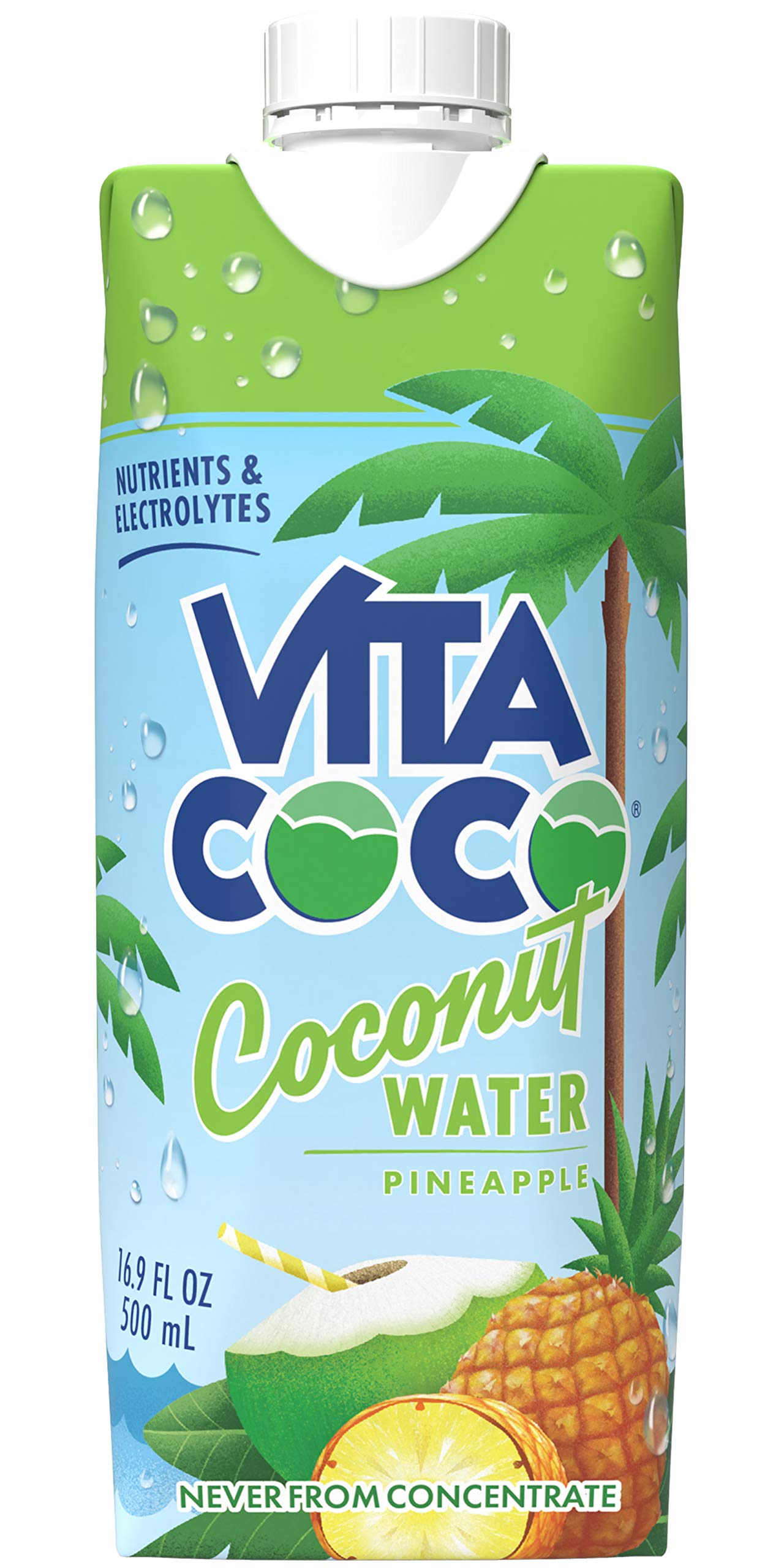 Vita Coco Coconut Water, Pineapple, 16.9 Fl Oz