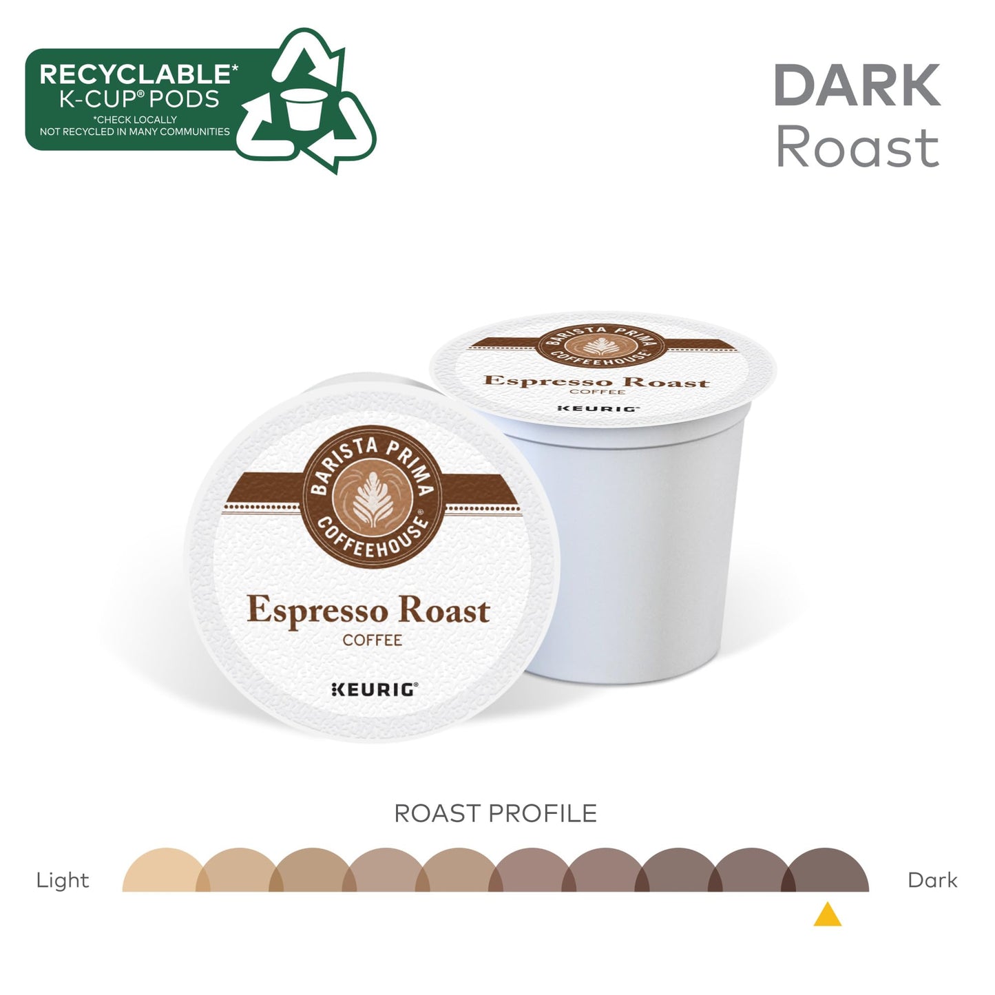 Barista Prima Coffeehouse Espresso Roast Coffee, Keurig Single Serve K-Cup Pods, 96 Count