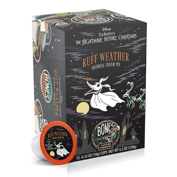 Bones Coffee Company Ruff Weather Flavored Coffee Bones Cups Oatmeal Creampie Flavor | 12Ct Single-Serve Coffee Pods | Keurig Co