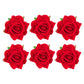 Gyufise 15Pcs Flower Cake Toppers Artificial Rose Cake Decorations Happy Birthday Cake Toppers Artificial Red Rose Flowers Cake