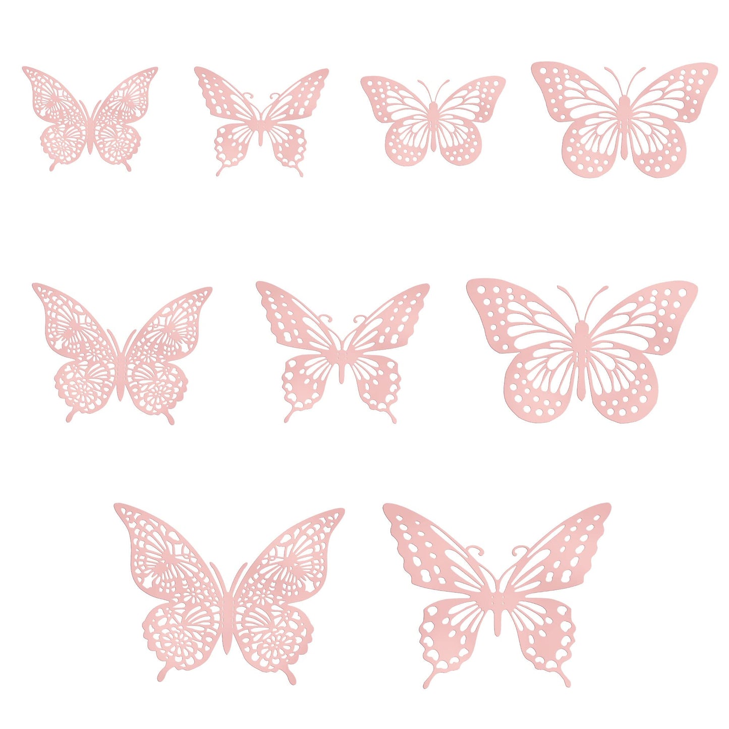Gyufise 36 Pack Rose Gold Glitter 3D Butterfly Cupcake Toppers Hollow Butterfly Cake Decorations For Birthday Wedding Fairy Part