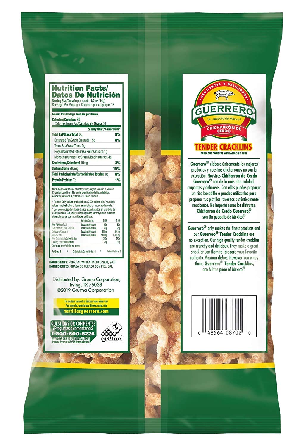 Guerrero Tender Cracklins, 6.5 Ounce - 4 Packs