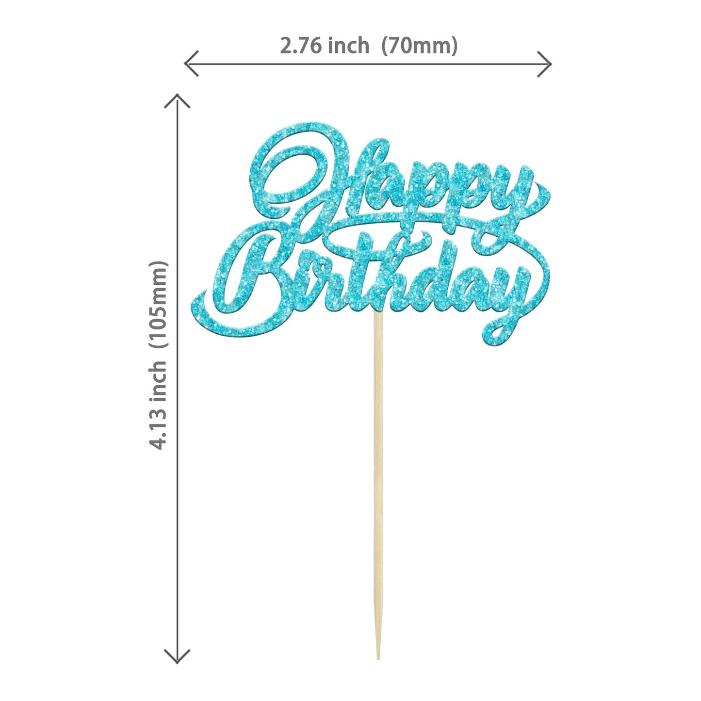 24Pcs Happy Birthday Cupcake Toppers Glitter Birthday Cupcake Picks For Celebrating Baby Shower Kids Birthday Anniversary Party