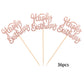 36 Pcs Happy Birthday Cupcake Toppers Glitter Birthday Cupcake Picks Celebrating Birthday Party Cake Decorations Supplies Rose G