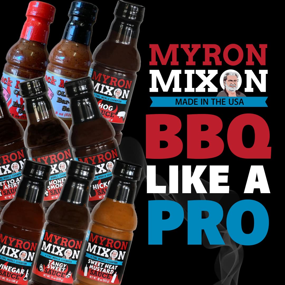 Myron Mixon BBQ Sauce | Vinegar | Champion Pitmaster Recipe | Gluten-Free BBQ Sauces, MSG-Free, USA Made | 18 Oz Bottle