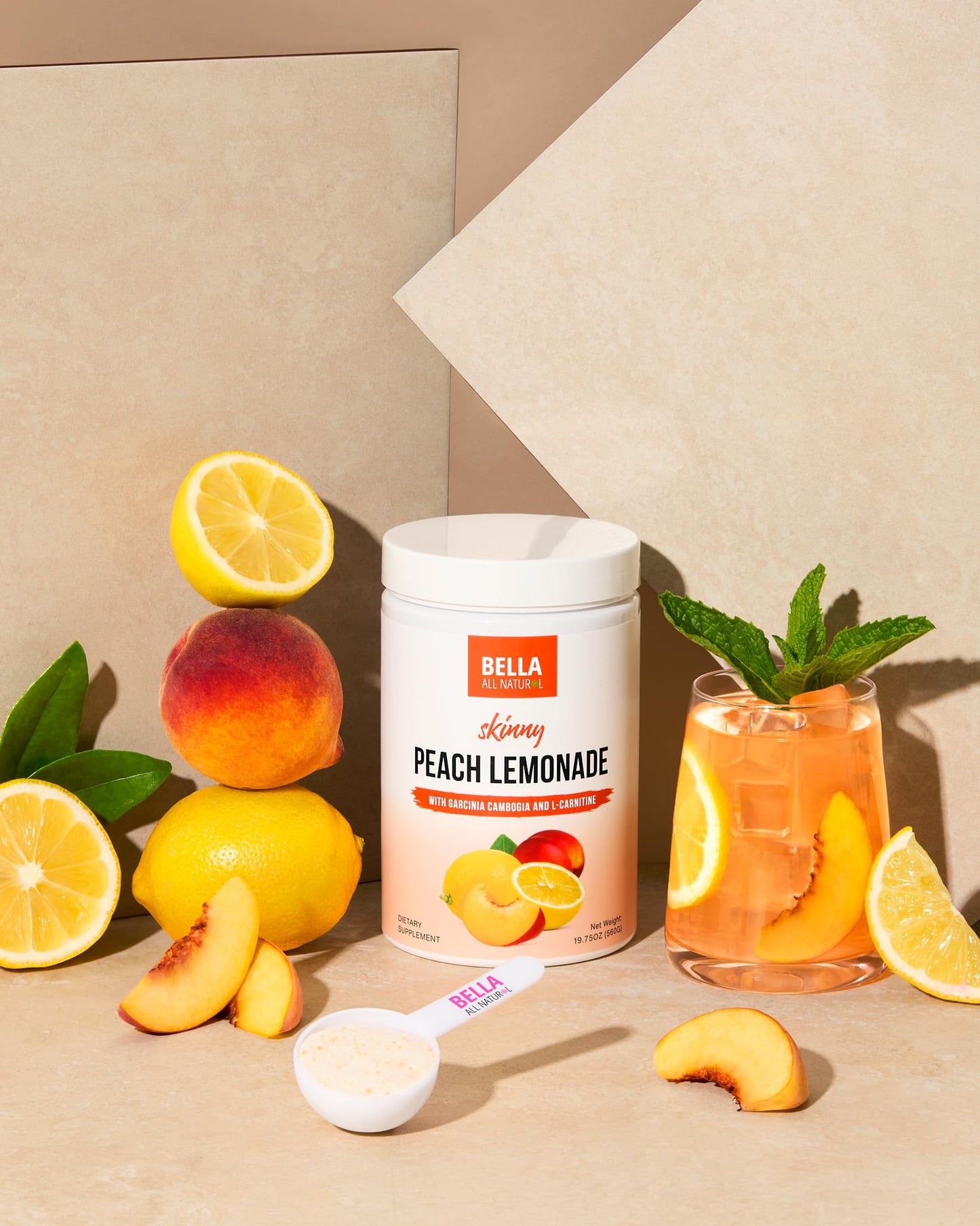 Bella All Natural Skinny Lemonade - Peach Flavor, 560G