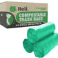Reli. Compostable 33 Gallon Trash Bags | 40 Count | Astm D6400 | Green | Eco-Friendly | For Compost