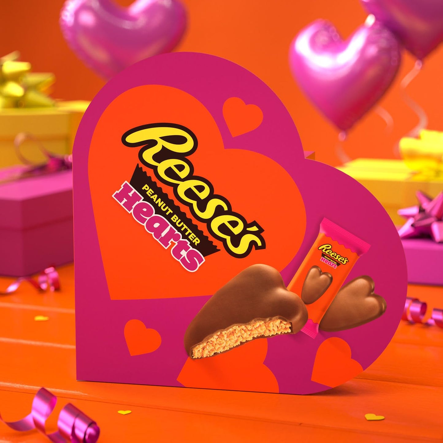 Reese'S Milk Chocolate Peanut Butter Snack Size Hearts, Valentine'S Day Candy Gift Box, Perfect Valentines Day Gift For Him, Her
