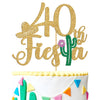 Tivurcia 40th Fiesta Cake Topper, Cheers to 40 Years/Taco Bout 40 Cake Decor,Tropical Hawaiian Mexican Summer Themed Happy 40th 