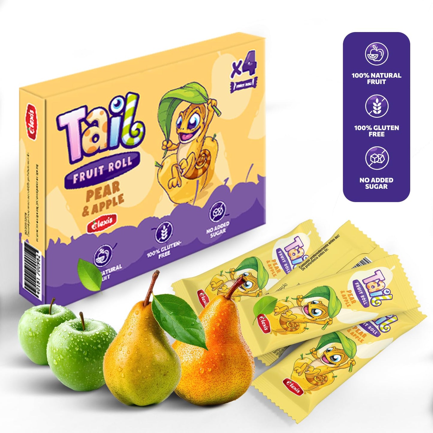 Tail Fruit Roll Healthy Snacks 48 Mix Individual Packs | Variety Flavors For Kids And Adults. No Added Sugar, Non-Gmo, Source Of
