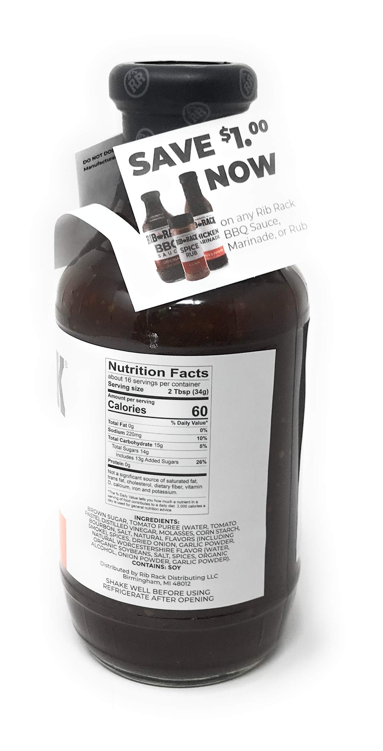 RIB RACK SAUCE BBQ STHRN BOURBAN 19OZ