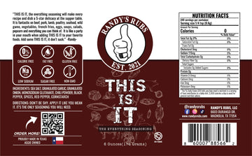 Randy'S Rubs Seasoning This Is It The Everything Seasoning Gluten Free, Sugar Free, And Non-Dairy It Dont Suck Y'All! (One 6 Oun