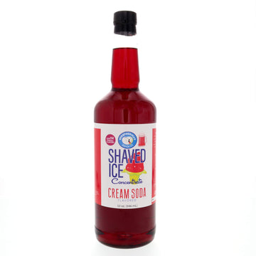 Hypothermias Shaved Ice Syrup Concentrate - Red Cream Soda - 32 Fl Oz (Makes 8 Gallons) - Unsweetened, Add Sweetener and Water
