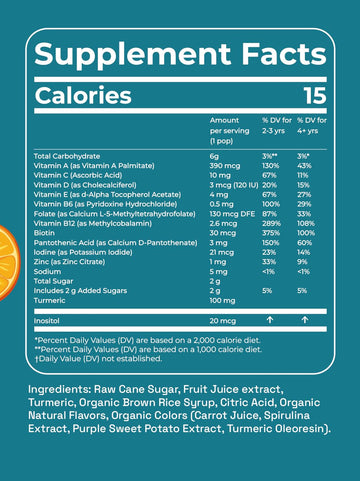 Andy Anand Low-Calorie Lollipops With Multi Vitamins Fruit Flavored, Kids Love Them! 8.8 Oz, Kids Multivitamin Pops, Sweetened W
