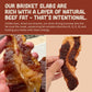 Grazly Beef Brisket Slab - Grass-Fed & Finished | Only Meat & Salt  Soft & Buttery Texture | High-Protein Carnivore Snack | Made from 1lb Raw Brisket | 5oz On-the-Go Snack Pack